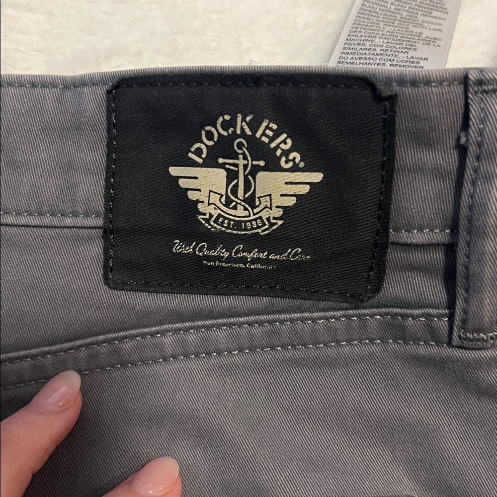Dockers Jean Cut grey All Seasons Tech Mens Straight Fit Flat Front Pant 34X30 - Picture 2 of 4